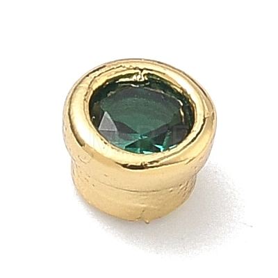 Flat Round Brass Micro Pave Cubic Zirconia Cabochons KK-P345-13G-A07-1