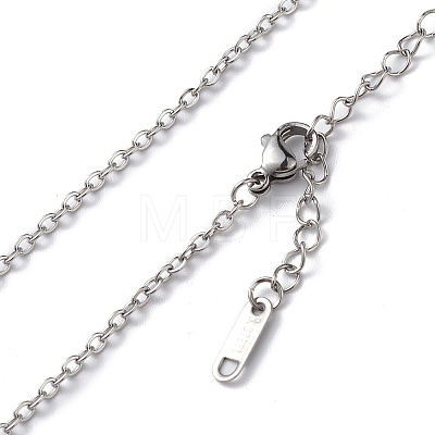 304 Stainless Steel Cable Chain Necklace for Men Women NJEW-K245-025D-1