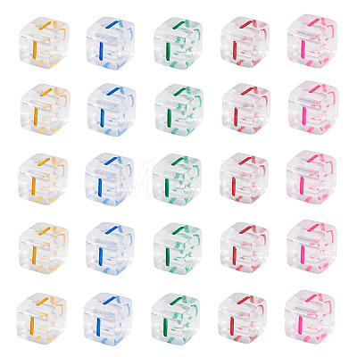50Pcs Acrylic European Beads MACR-TADJ0001-13I-1