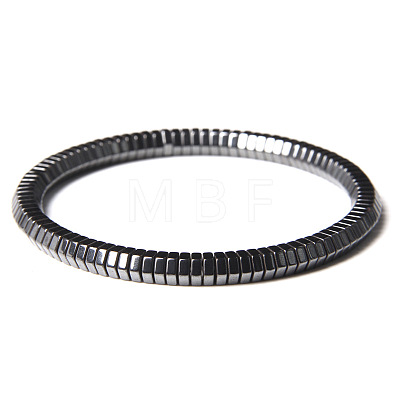5.5MM Synthetic Non-magnetic Hematite Geometric Beaded Stretch Bracelets WGA5C5D-02-1