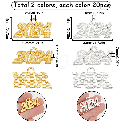 SUNNYCLUE 40Pcs 2 Colors  Alloy Charms FIND-SC0007-05-1