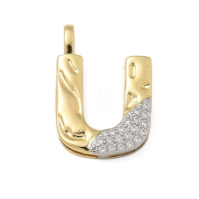 Brass Micro Pave Cubic Zirconia Pendants KK-B126-02G-U-1