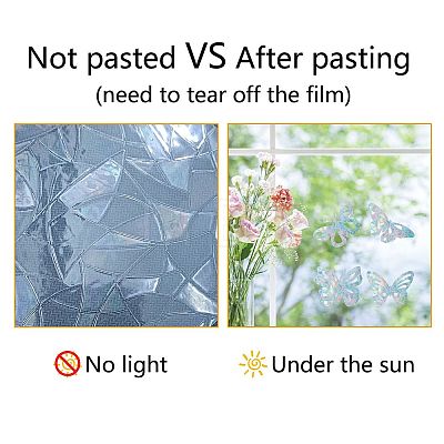 Gorgecraft Waterproof PVC Colored Laser Stained Window Film Adhesive Stickers DIY-WH0256-042-1