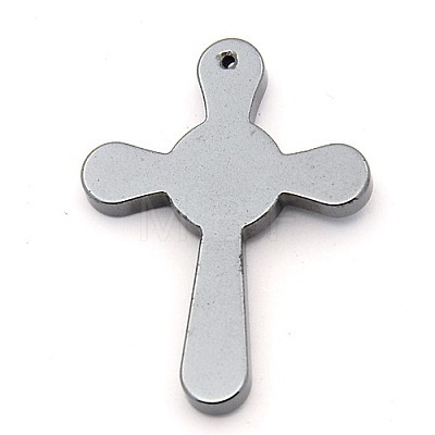 Non-magnetic Synthetic Hematite Crucifix Cross Pendants G-M013-16-1