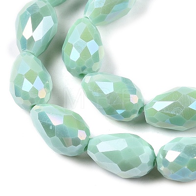 Opaque Solid Color Electroplate Glass Beads Strands EGLA-N013-P10mm-B14-1