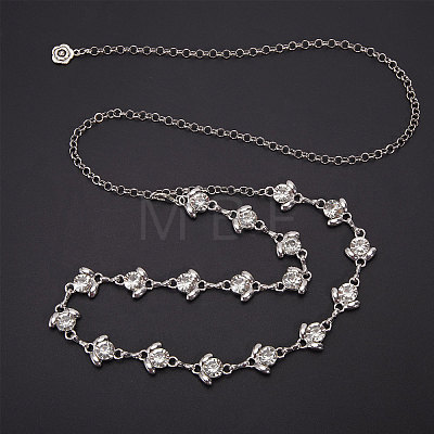 Alloy Flower Link Chain Waist Chains FIND-WH0421-95P-1