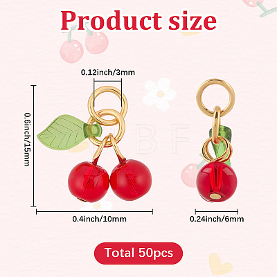 50Pcs Glass & Acrylic Beaded Charms GLAA-SC0002-77-1