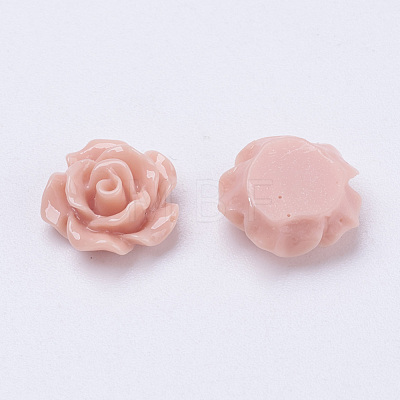 Mixed Opaque Resin Flower Cabochons X-CRES-B342-M-1