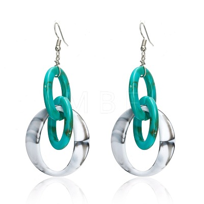 Acrylic Oval with Ring Dangle Earrings FS-WG43E6C-01-1