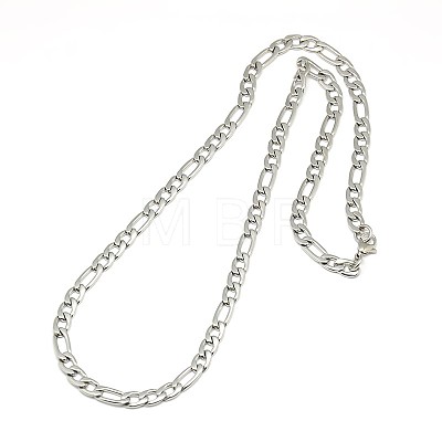 Fashionable 304 Stainless Steel Figaro Chain Necklaces for Men STAS-A028-N017P-1