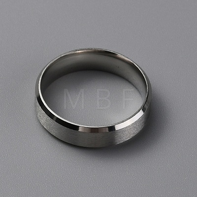 Matte Style 304 Stainless Steel Wide Band Finger Rings for Women Men RJEW-WH0009-14E-P-1
