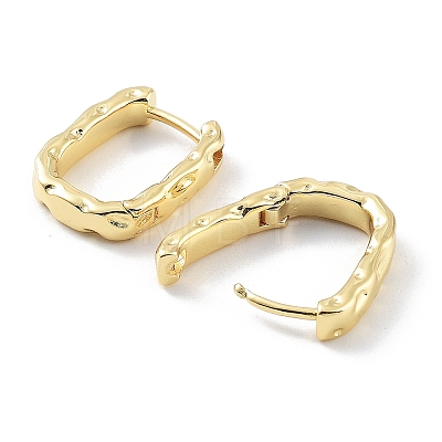 Letter U Rack Plating Brass Hoop Earrings for Women KK-Z038-06G-1