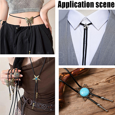 10Pcs Alloy Bolo Tie Slides Clasp Cabochon Settings FIND-CL0002-28-1