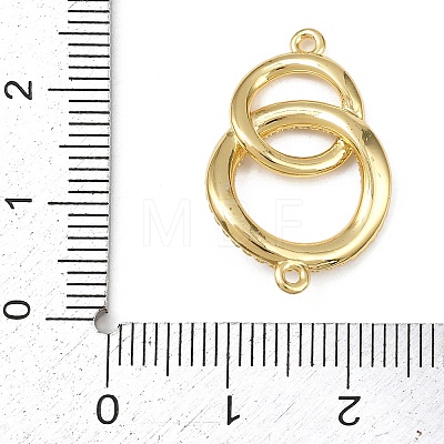 Brass Micro Pave Clear Cubic Zirconia Links Connector Charms KK-K413-05G-1