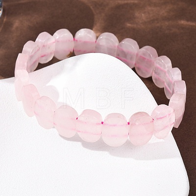 Natural Rose Quartz Faceted Beaded Stretch Bracelets for Women BJEW-K251-07R-1