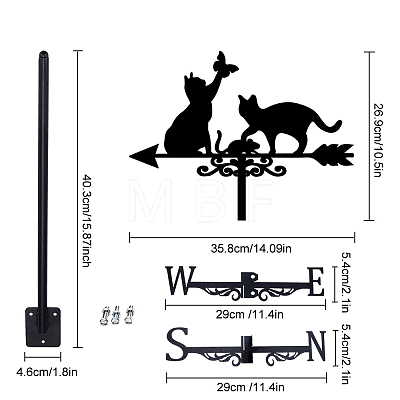 Orangutan Iron Wind Direction Indicator AJEW-WH0265-007-1
