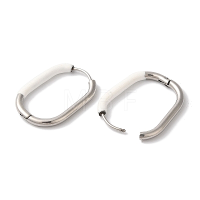 Oval Ion Plating(IP) 304 Stainless Steel Hoop Earrings for Women EJEW-L287-038P-02-1