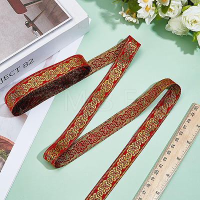 Ethnic Style Embroidery Polyester Ribbons OCOR-WH0109-042A-01-1