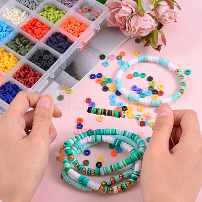 173.4g 17 Colors Handmade Polymer Clay Beads CLAY-SZ0001-66-1