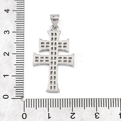 Religion Brass Micro Pave Clear Cubic Zirconia Pendants KK-B177-03P-01-1