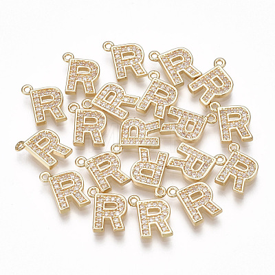 Brass Cubic Zirconia Charms KK-S348-330R-1