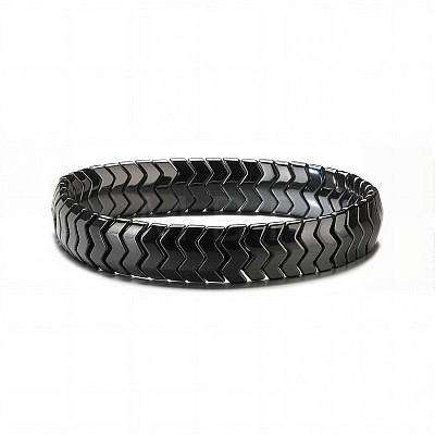 Non-magnetic Synthetic Hematite Beaded Stretch Bracelets for Men FS-WG73B41-06-1