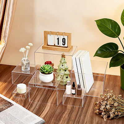 6Pcs 6 Sizes Acrylic Cube Food Nesting Riser Stands ODIS-WH0038-303A-1