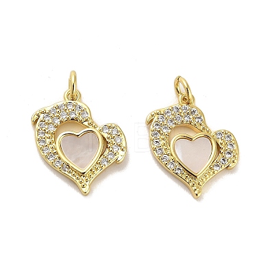 Brass Micro Pave Clear Cubic Zirconia Pendants KK-K365-04A-G-1