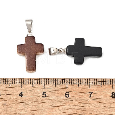 Dyed Synthetic Turquoise Pendants PALLOY-JF05346-1