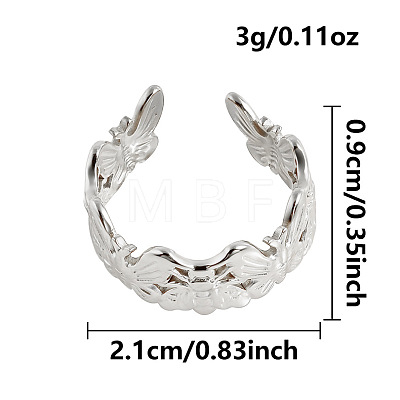 Ocean Animals 304 Stainless Steel Cuff Open Rings OU3325-7-1