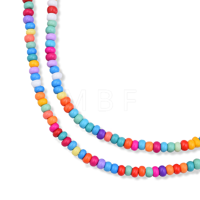 Opaque Spray Painted Glass Bead Strands GLAA-N047-06-1