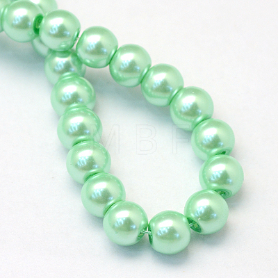 Baking Painted Pearlized Glass Pearl Round Bead Strands X-HY-Q003-4mm-63-1