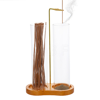 Glass Incense Holder AJEW-WH0410-193B-1