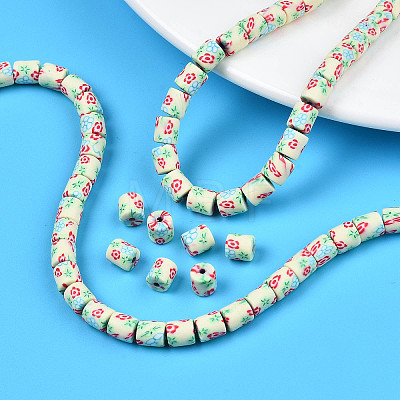 Handmade Polymer Clay Bead Strands X-CLAY-T020-10E-1