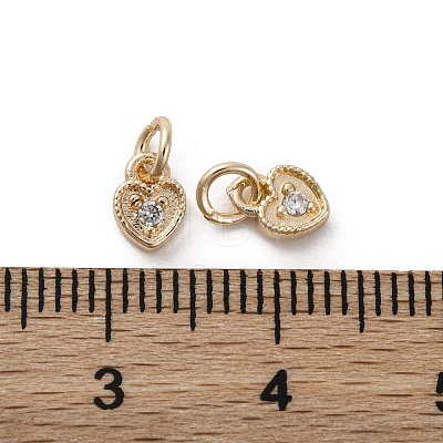 Brass Micro Pave Cubic Zirconia Charms KK-C071-09KCG-1