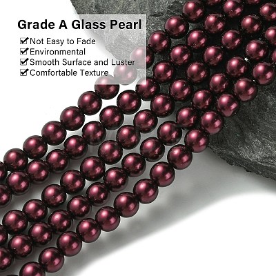 Eco-Friendly Grade A Glass Pearl Beads HY-J002-6mm-HX087-1