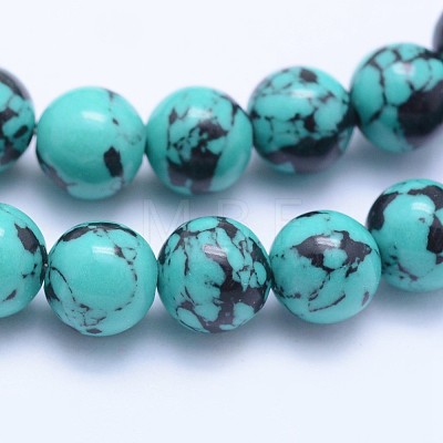 Synthetic Turquoise Beads Strands G-F531-8mm-J01-1