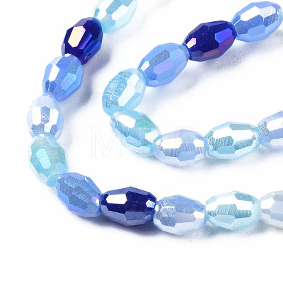 Electroplate Glass Beads Strands X-EGLA-N002-09A-1