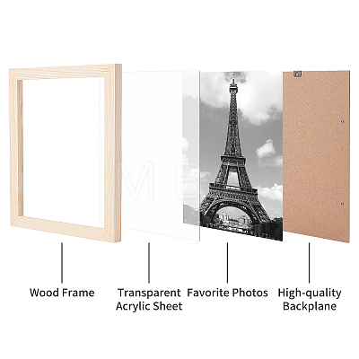 Wood Picture Frame DJEW-WH0050-08D-1