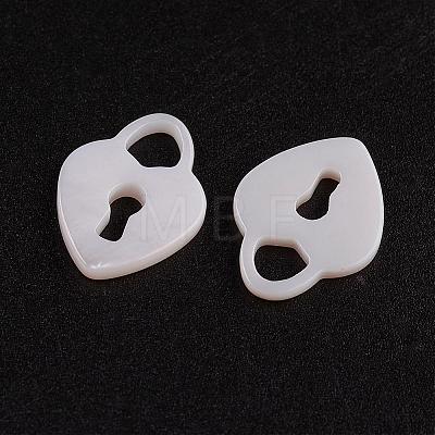 Natural White Shell Mother of Pearl Shell Charms SSHEL-G014-61A-1