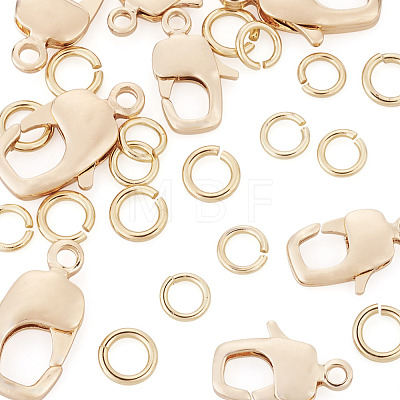 10Pcs 2 Styles Brass Lobster Claw Clasps KK-TA0009-15-1