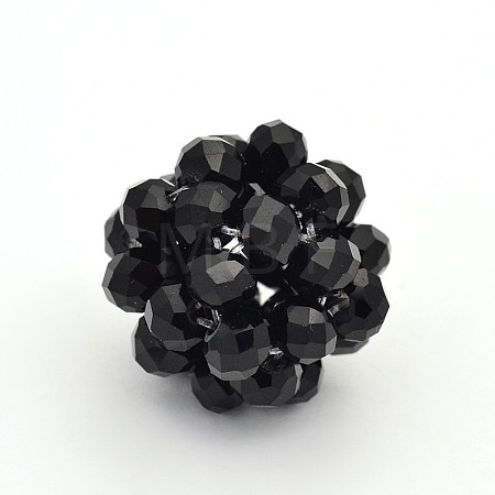 Glass Crystal Round Woven Beads GLAA-A034-4mm-A08-1
