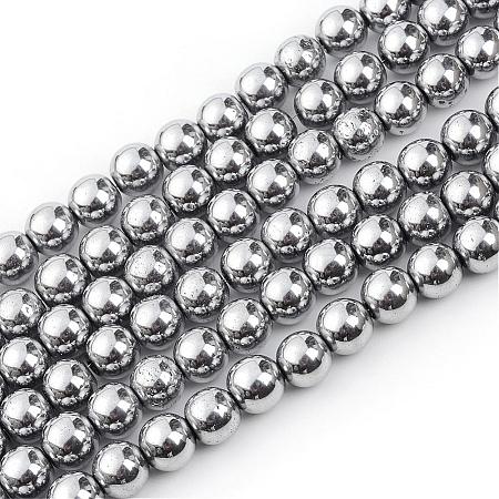 Non-magnetic Synthetic Hematite Beads Strands G-S096-4mm-3-1