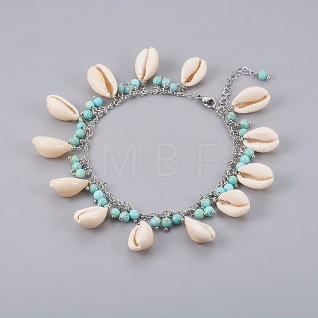Cowrie Shell Anklets AJEW-AN00246-1
