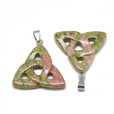 Natural Unakite Pendants G-T088-06-1