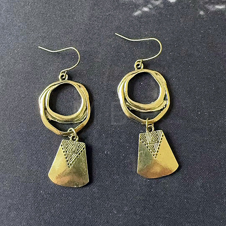 Bohemian Style Ring with Trapezoid Alloy Dangle Earrings FS-WGCE919-02-1