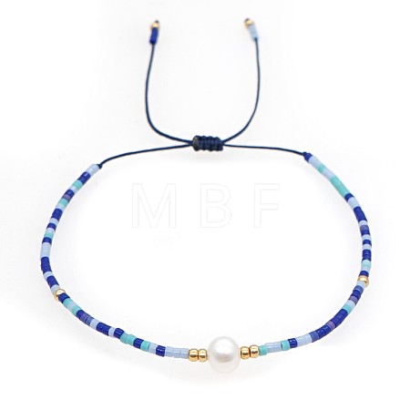Mother's Day Glass Seed Bead & Imitation Pearl Beads Braided Bead Bracelets for Women SK3516-19-1