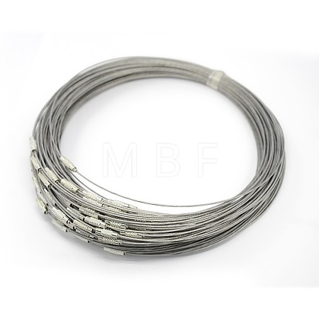 201 Stainless Steel Wire Necklace Cord TWIR-SW001-5-1