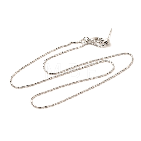 1mm Rack Plating Brass Column Link Chain Adjustable Slider Necklaces for Women Men MAK-L044-54P-1