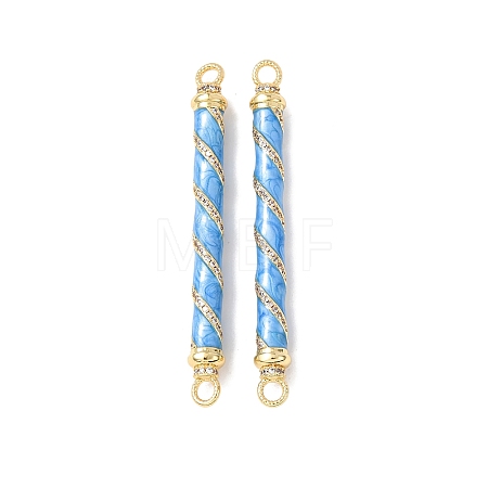Brass Micro Pave Clear Cubic Zirconia Connector Charms KK-C143-50G-01-1